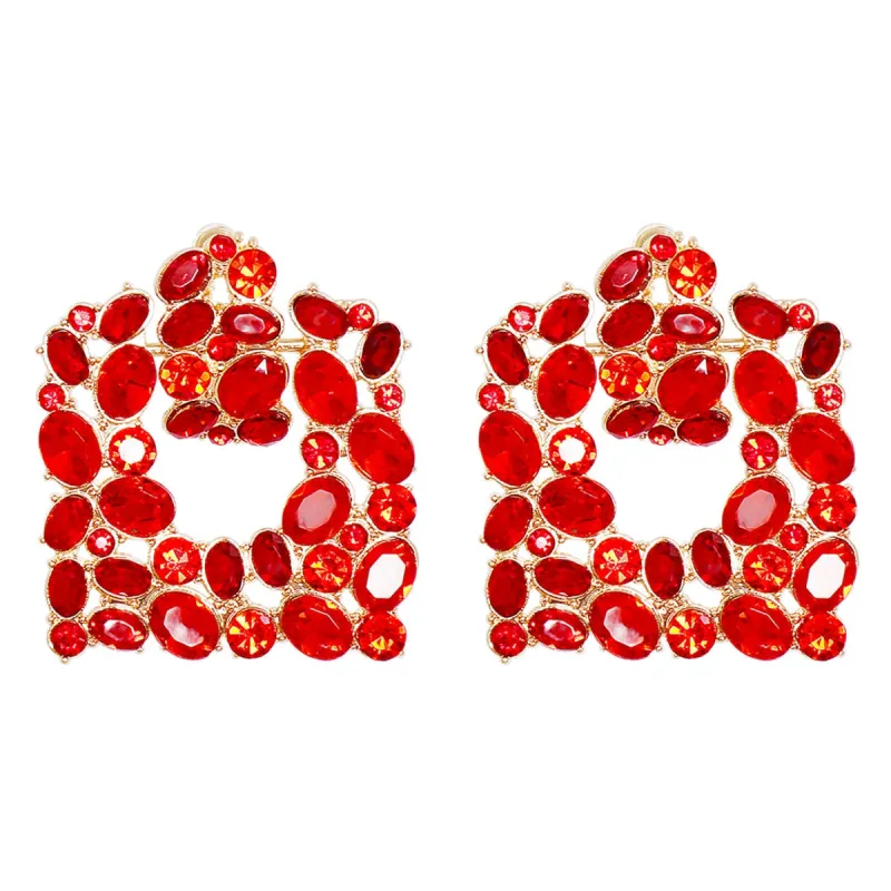 Red Crystal & Cubic Zirconia Cluster Drop Earrings made by Zulily