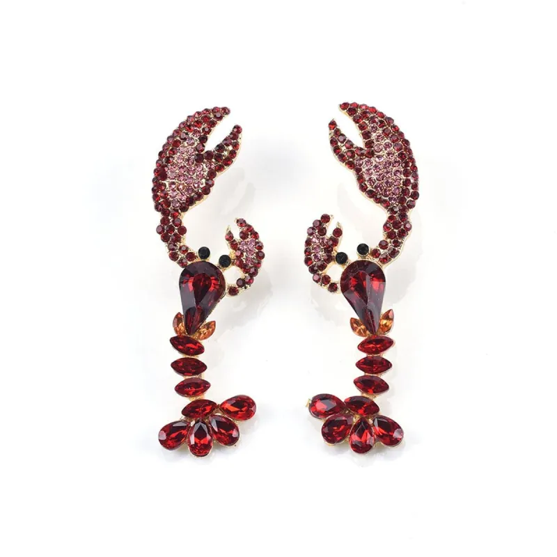 Red Crystal & Cubic Zirconia Lobster Drop Earrings made by Zulily