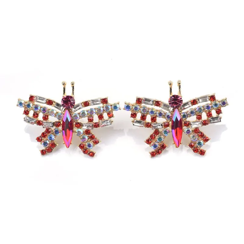 Red Crystal & Cubic Zirconia Butterfly Stud Earrings made by Zulily