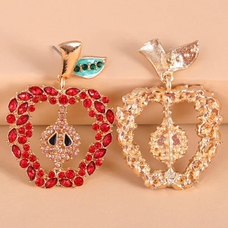 Red Crystal & Cubic Zirconia Apple Drop Earrings made by Zulily