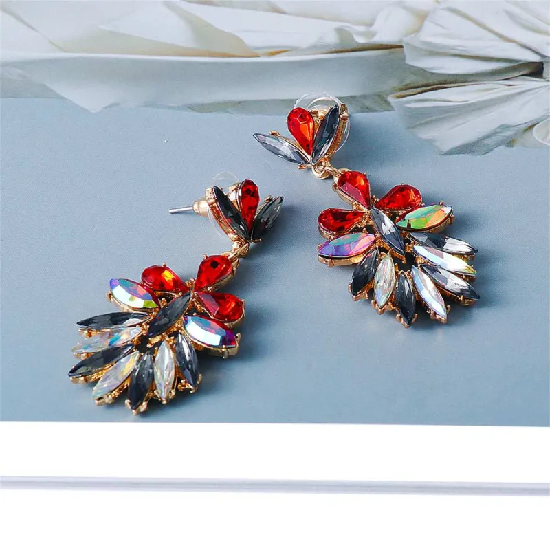 Red Crystal & Goldtone Botany Drop Earrings made by Zulily