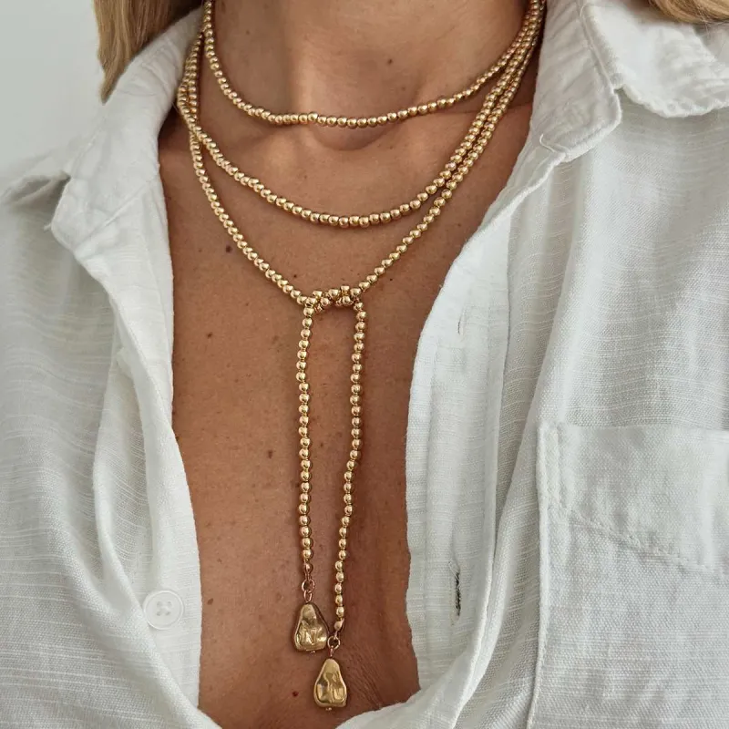 Goldtone Drop Bead Chain Necklace made by Zulily