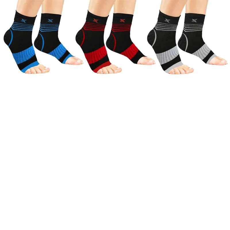 Extreme Fit 3-Pairs Pain Relief Support Ankle Compression Recovery Sleeves made by Zulily