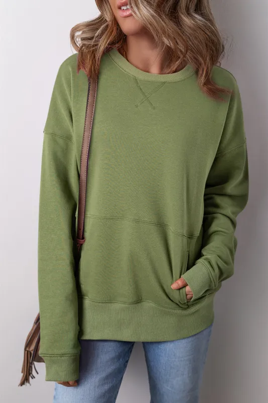 Threaded Pear Ainsley Crisscross Stitching Loose Sweatshirt made by Threaded Pear