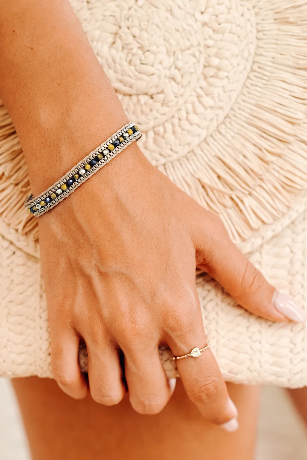 Adjustable Draw-cord Crystal Beading Bracelet sold by Zulily product image thumbnail 3