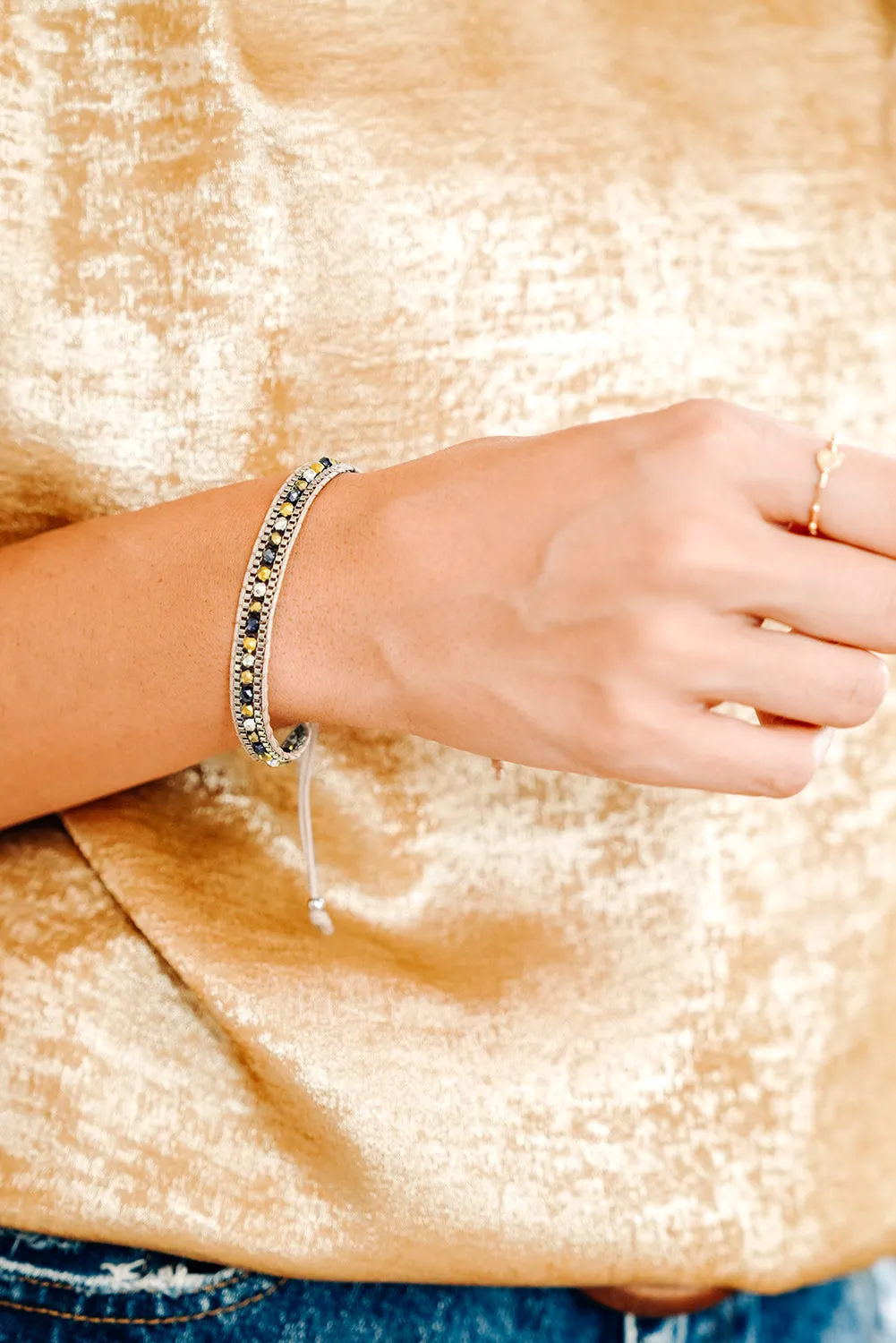 Adjustable Draw-cord Crystal Beading Bracelet sold by Zulily product image thumbnail 2