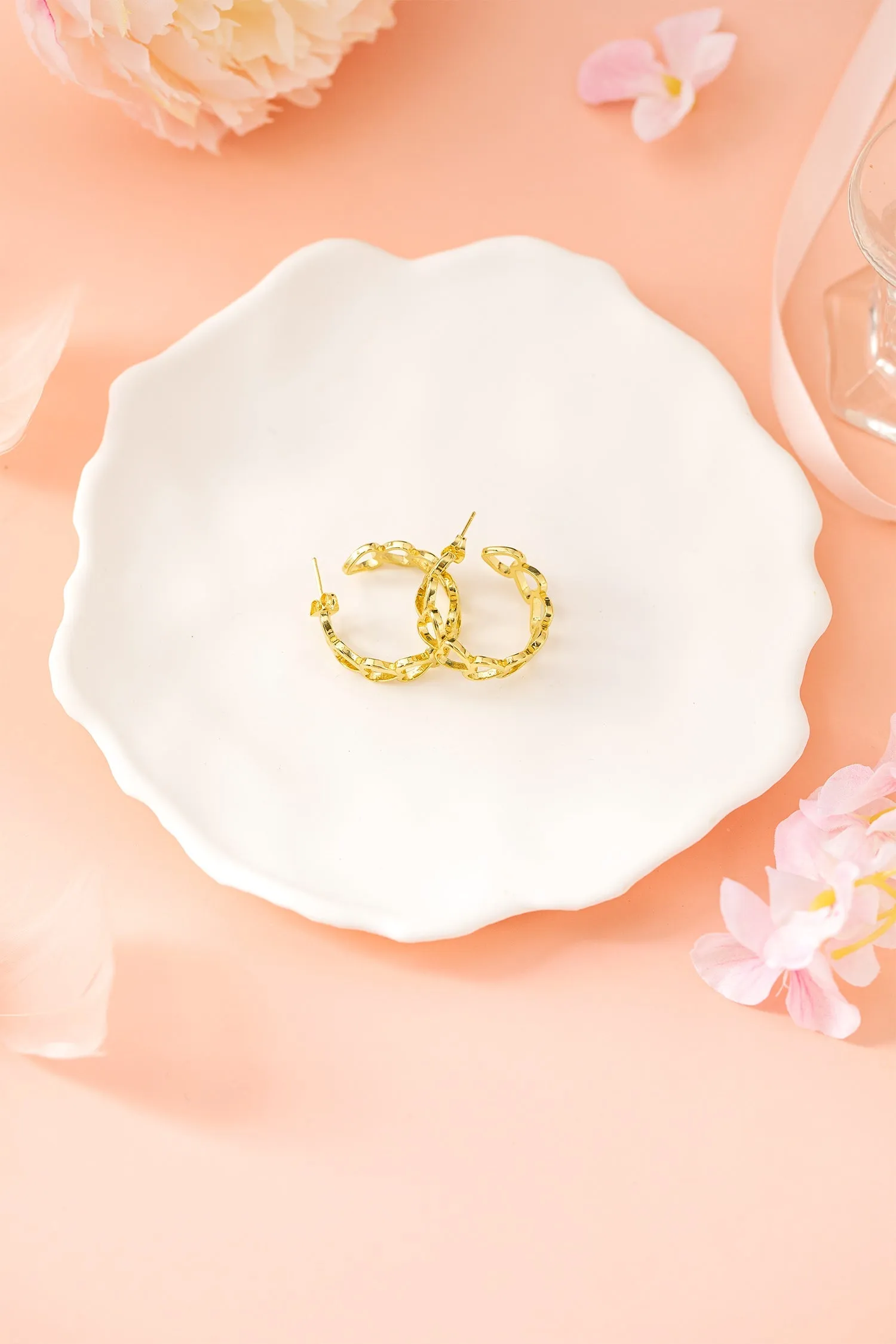 Lavender Link Hoop Stud Earrings sold by Zulily product image thumbnail 3