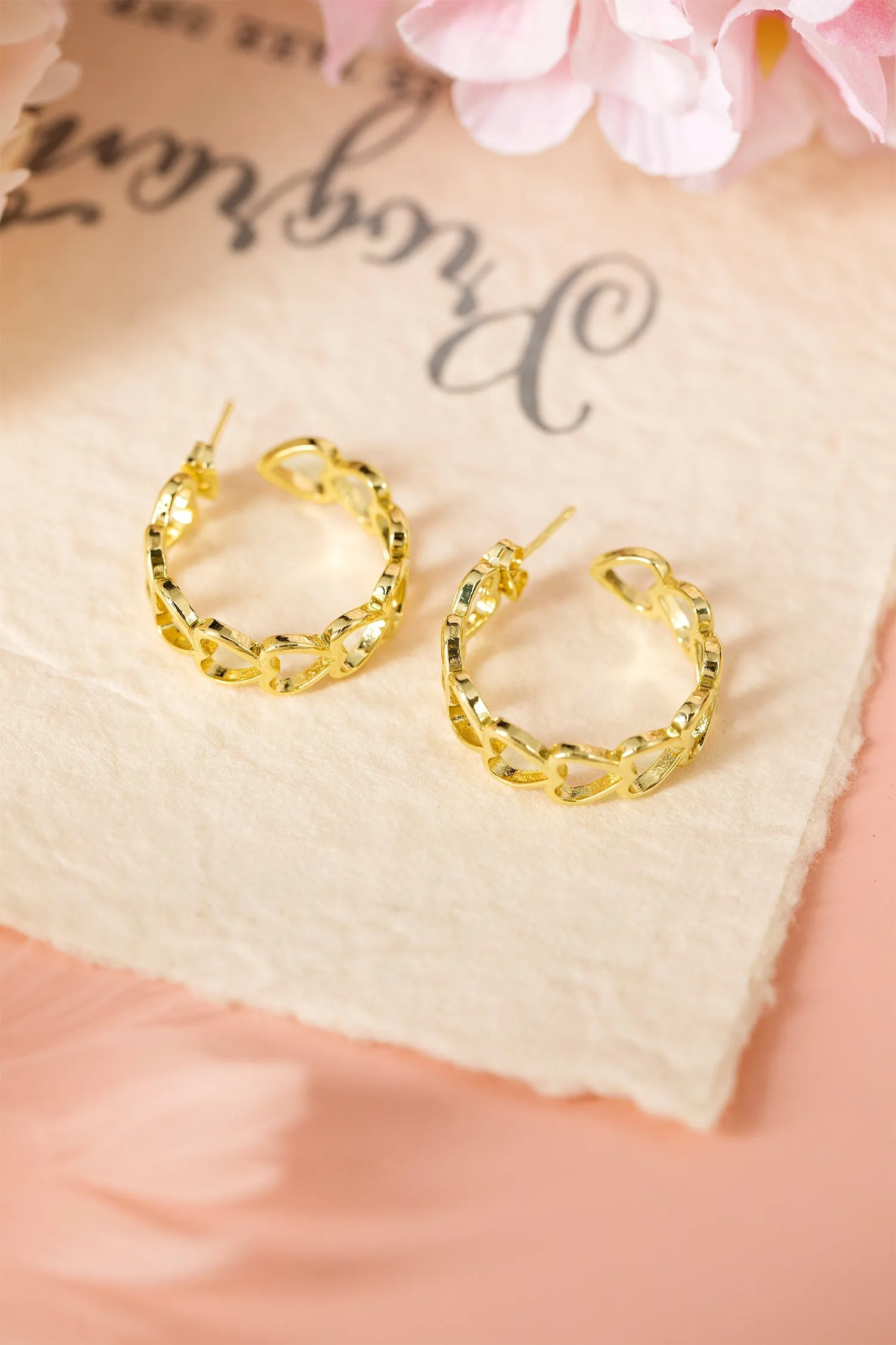Lavender Link Hoop Stud Earrings sold by Zulily product image thumbnail 5