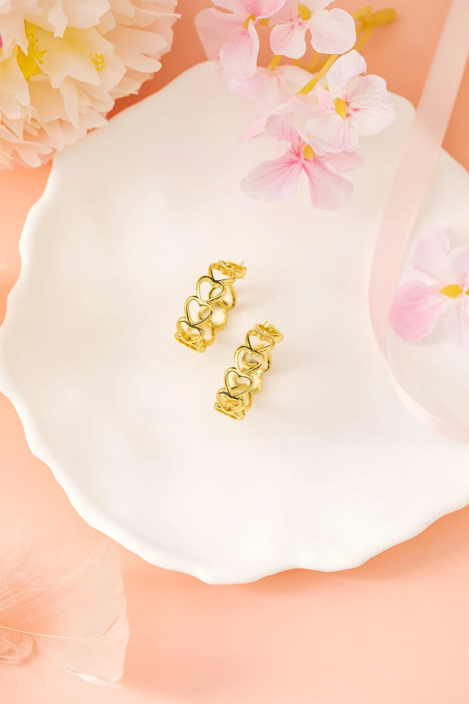 Lavender Link Hoop Stud Earrings sold by Zulily product image thumbnail 2