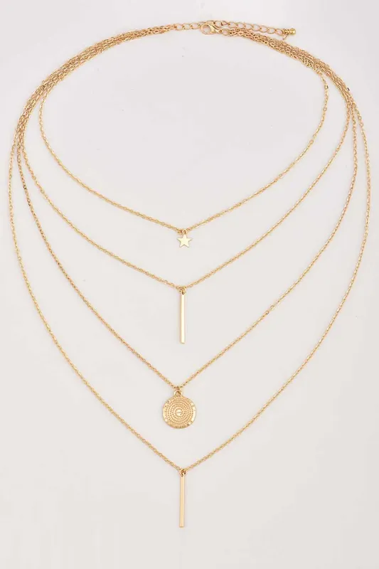 Boho Multi-layered Pendant Necklace made by Threaded Pear