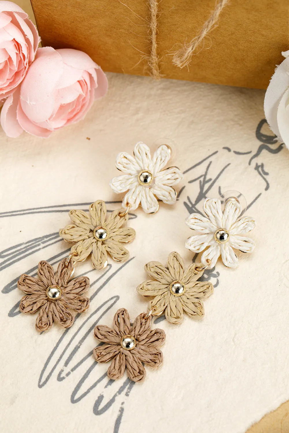 Crochet Flowers Stud Dangle Earrings sold by Zulily product image thumbnail 4