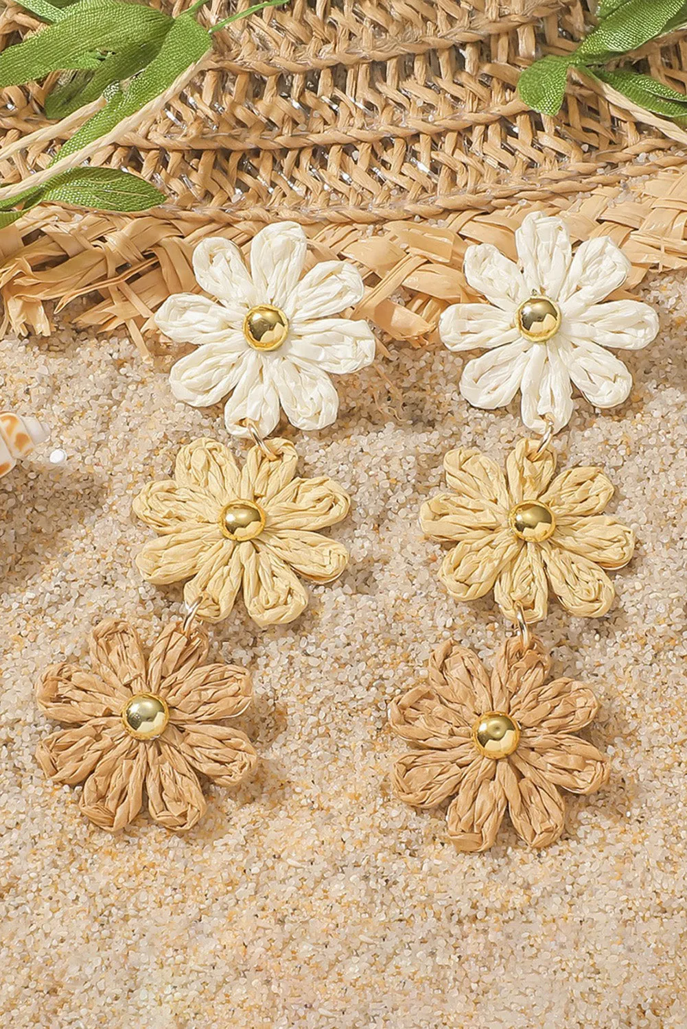 Crochet Flowers Stud Dangle Earrings sold by Zulily