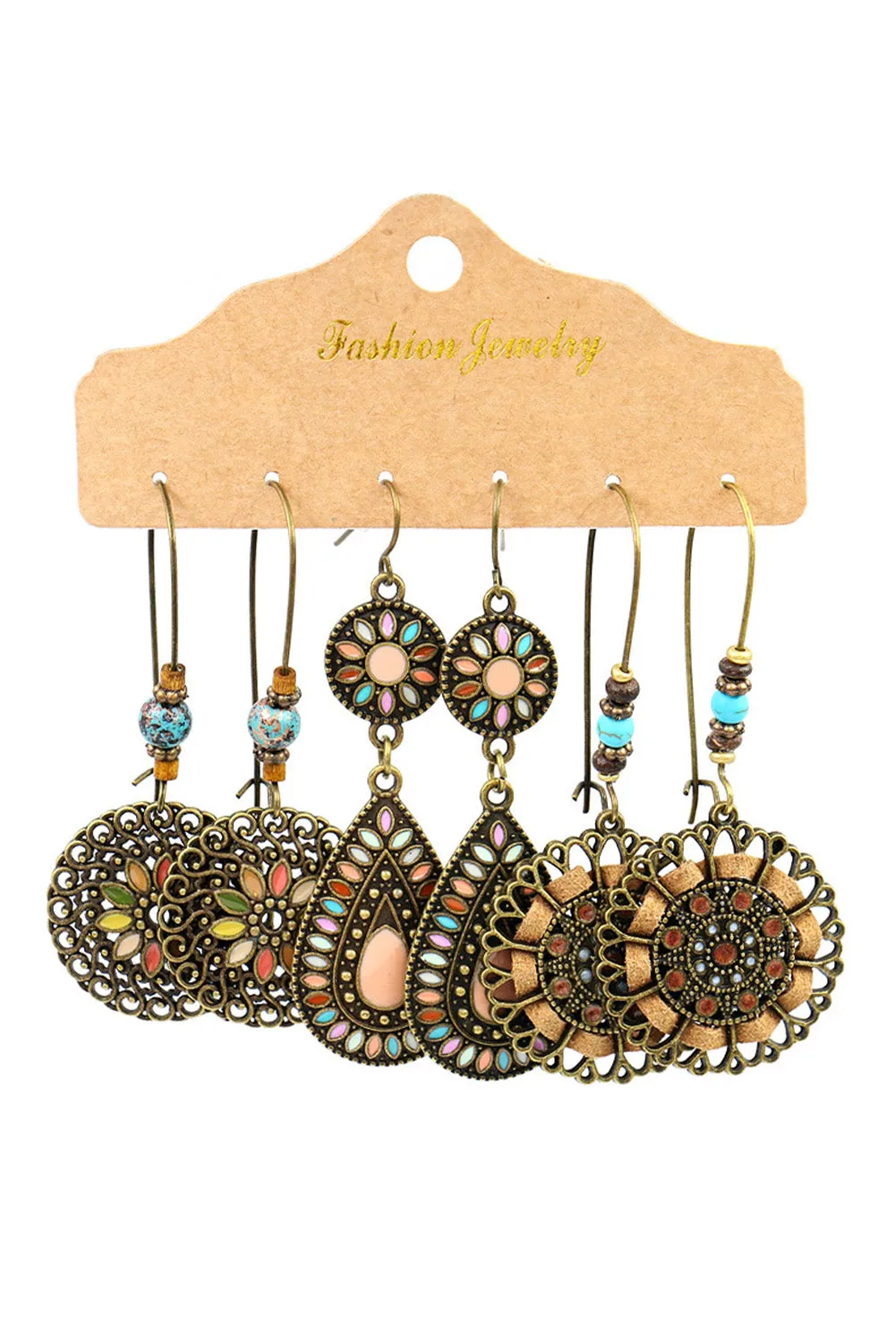 Boho Retro Hollow Dangle Earrings Set sold by Zulily product image thumbnail 2