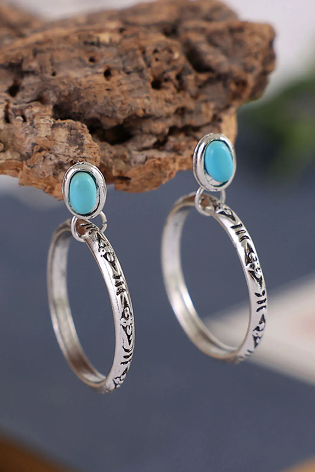 Bold Ring Turquoise Stud Earrings sold by Zulily product image thumbnail 3