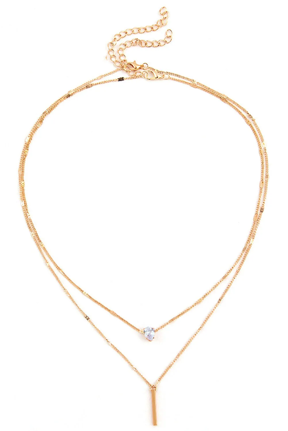 Gold Layered Rhinestone Pendant Necklace sold by Zulily product image thumbnail 2