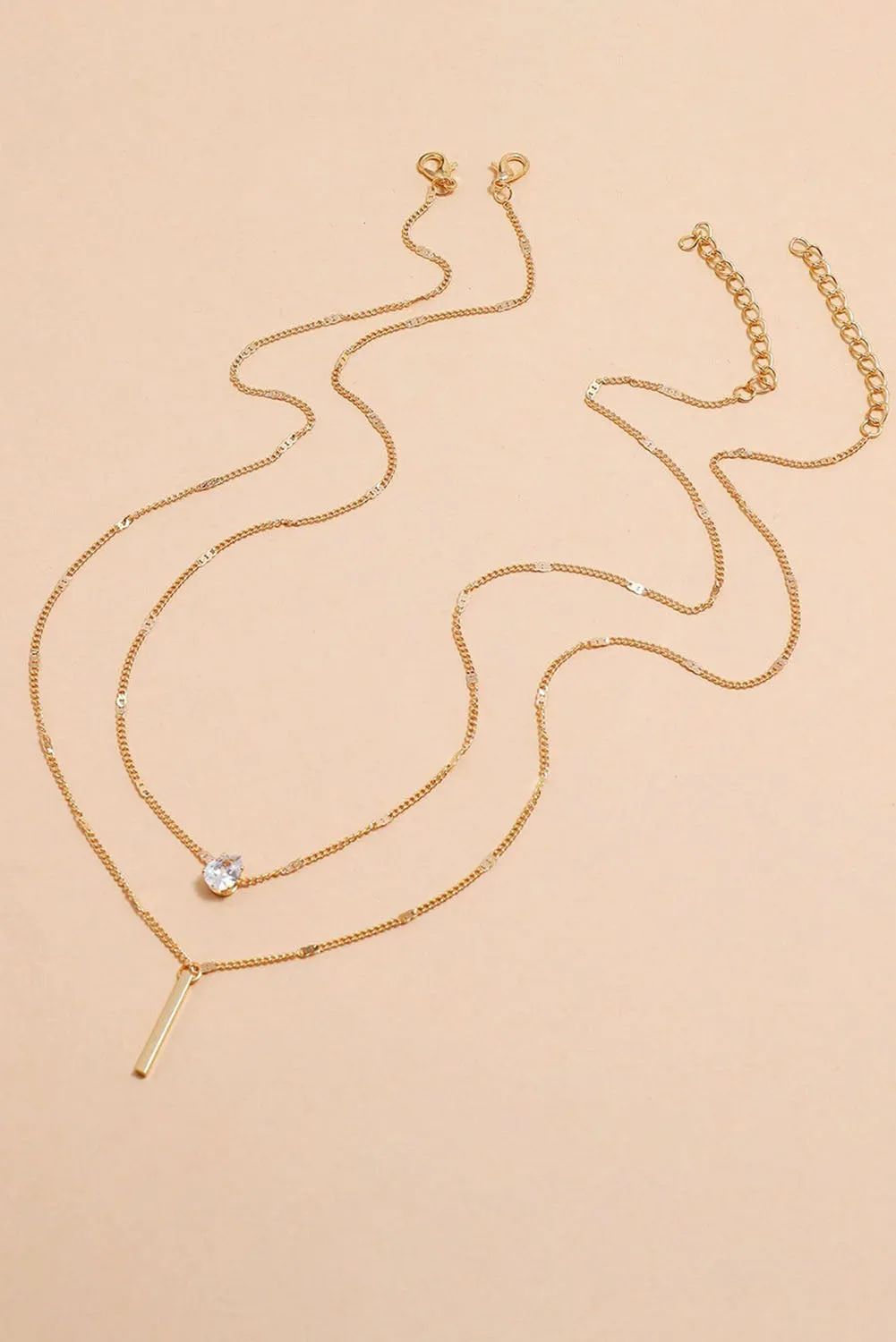 Gold Layered Rhinestone Pendant Necklace sold by Zulily product image thumbnail 3