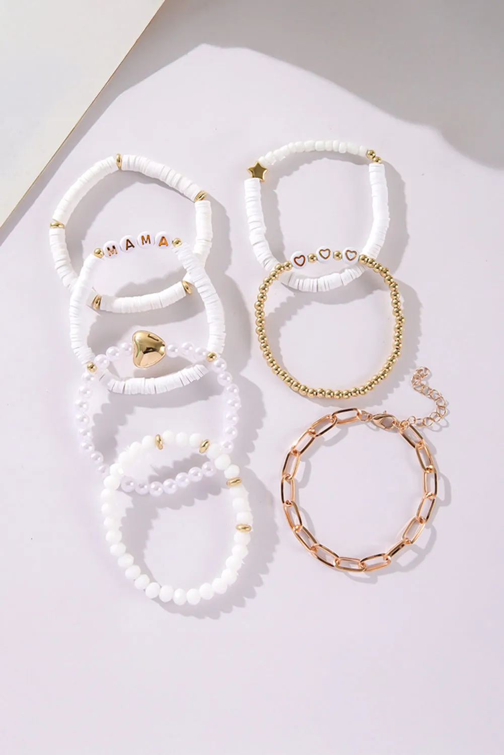 White MAMA Heart Pearl Layer Bracelet sold by Zulily product image thumbnail 3