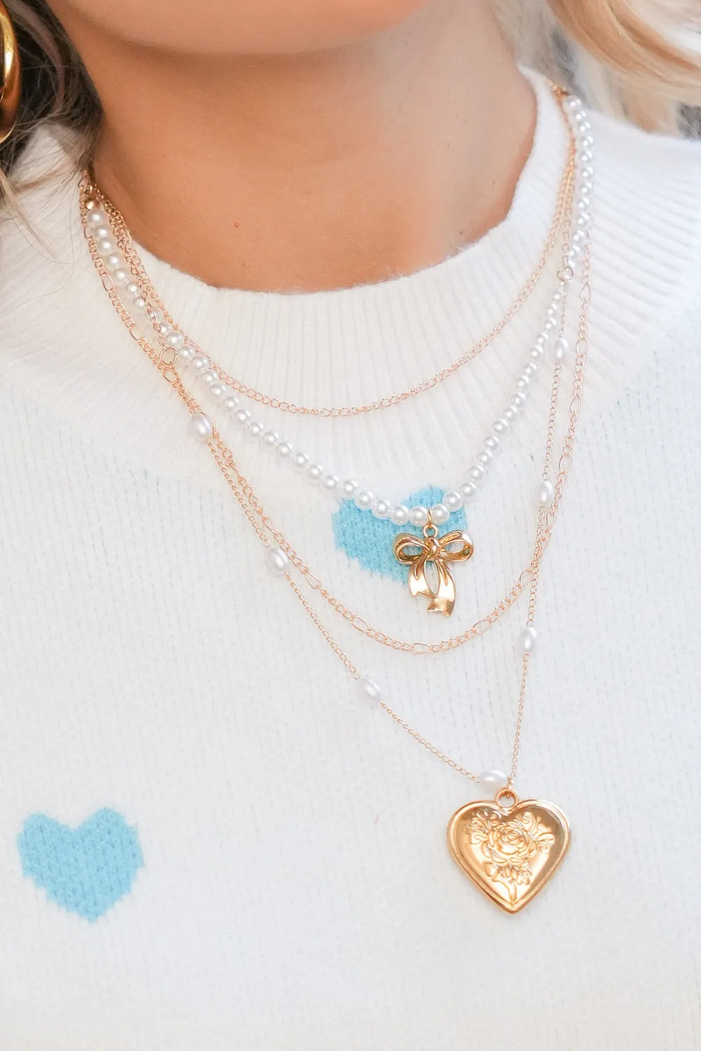 Threaded Pear Ocean Pearl Beading Multilayer Necklace sold by Zulily product image thumbnail 3