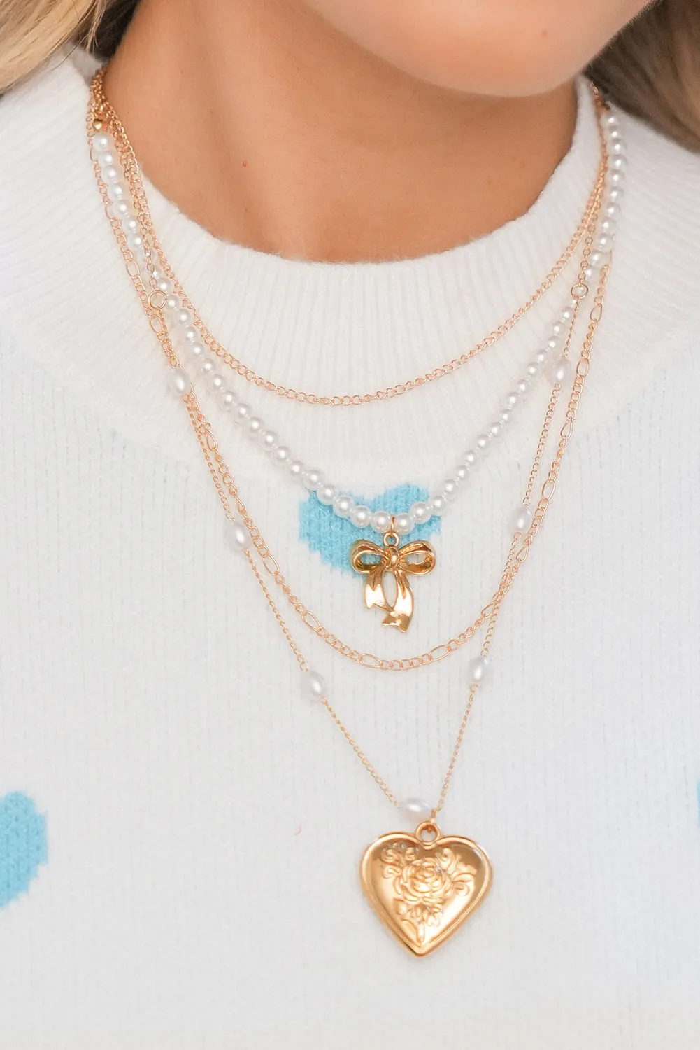 Threaded Pear Ocean Pearl Beading Multilayer Necklace sold by Zulily
