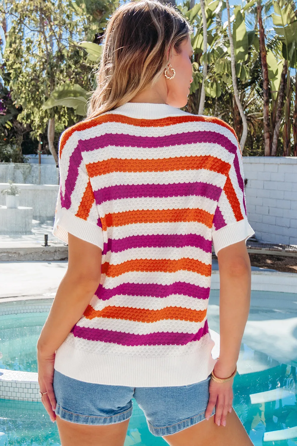 Threaded Pear Georgia Stripe Short Sleeve Sweater sold by Zulily product image thumbnail 2