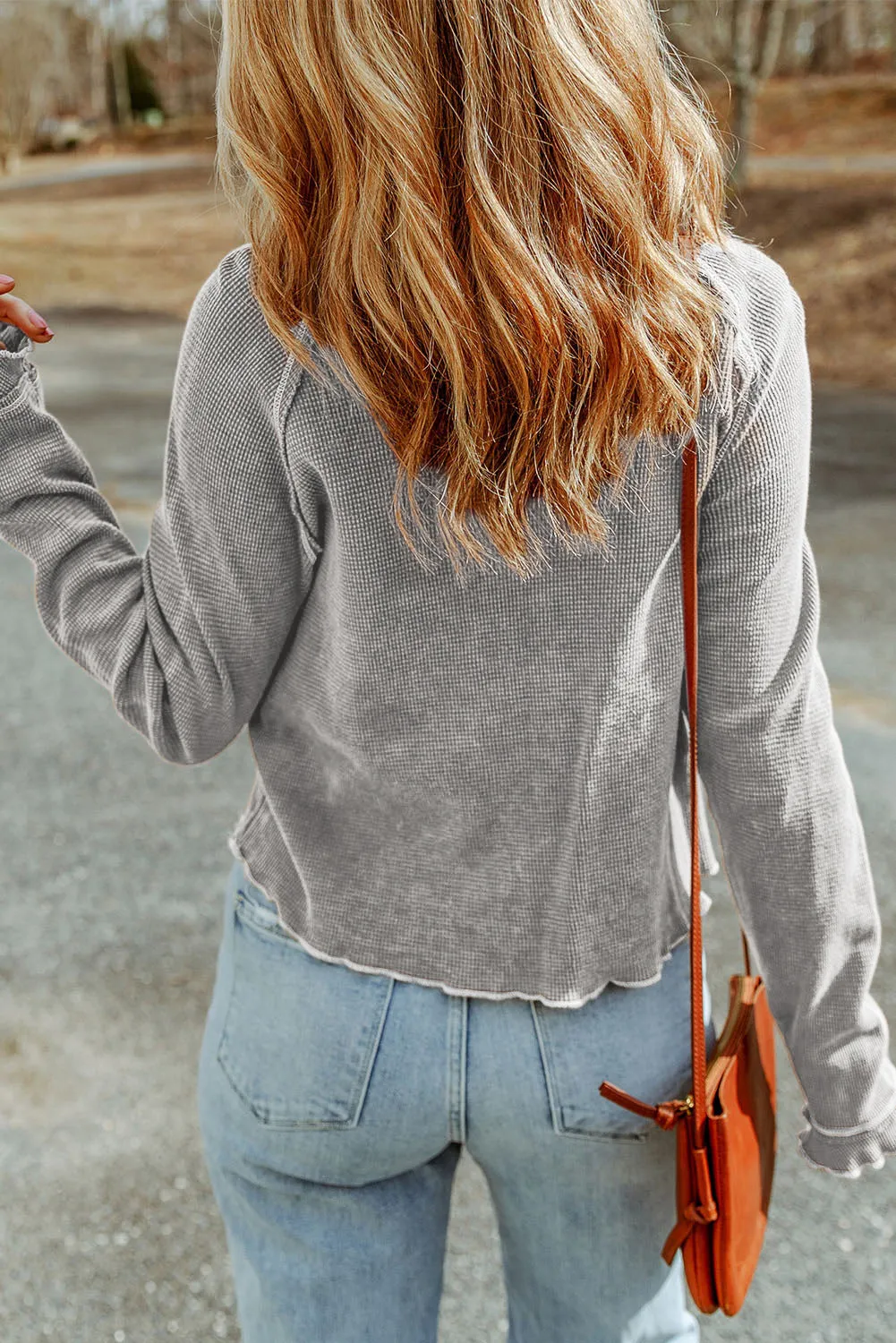 Threaded Pear Daisy Textured Round Neck Long Sleeve Top sold by Zulily product image thumbnail 2