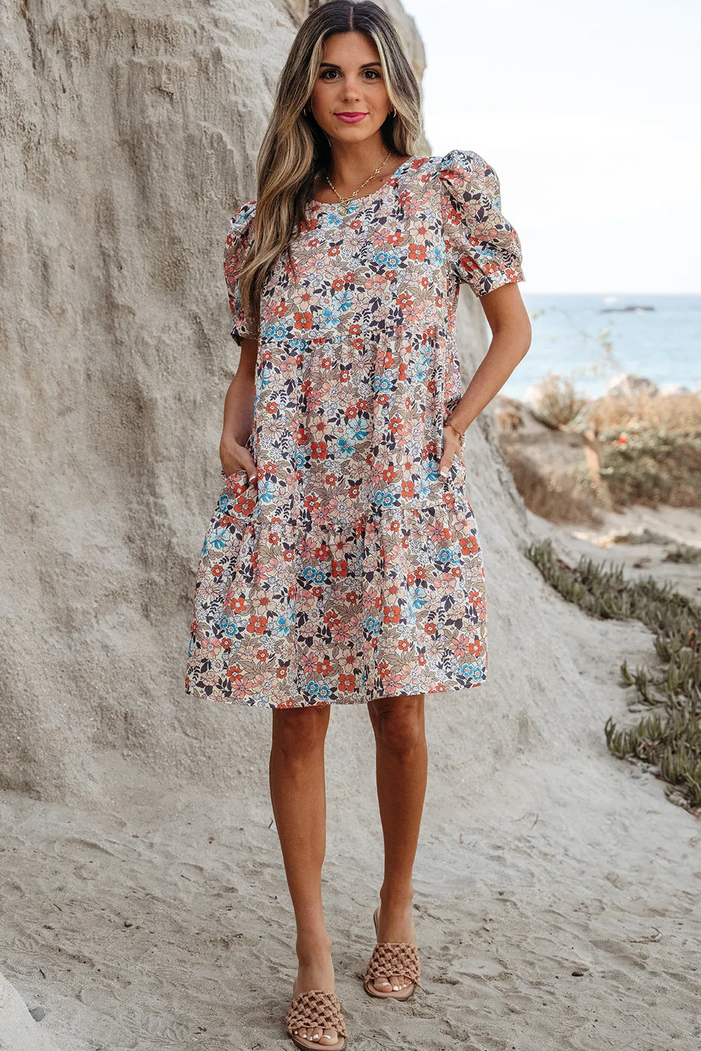 Aliana Bohemian Floral Mini Dress by Threaded Pear sold by Zulily product image thumbnail 5