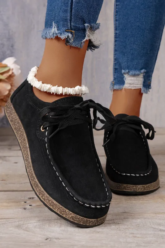 Sutton Thick Sole Lace-up Casual Shoes by Threaded Pear made by Threaded Pear