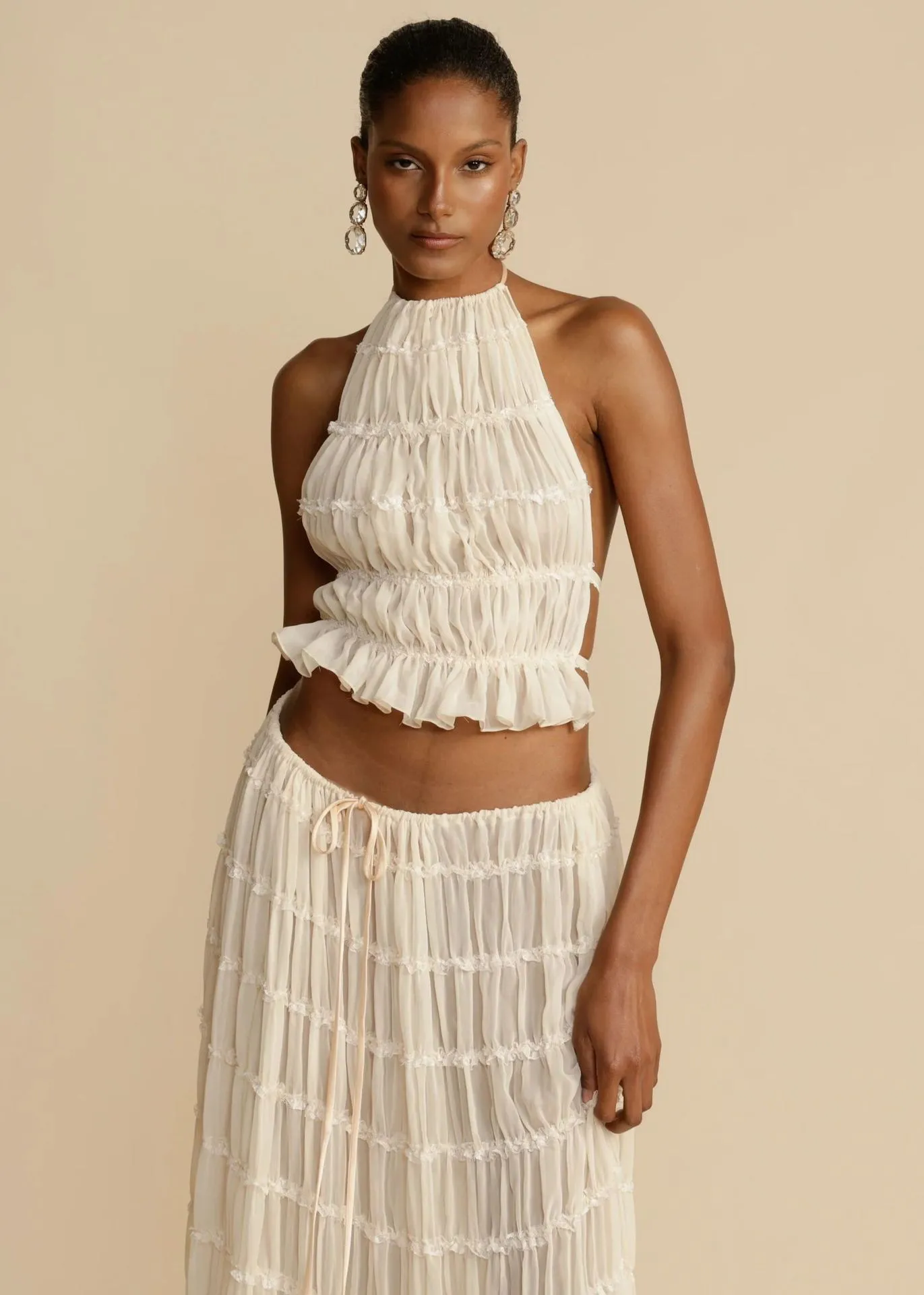 š“ 2-Piece Women's Beachwear Set ā Sleeveless Halter Crop Top sold by Zulily product image thumbnail 3