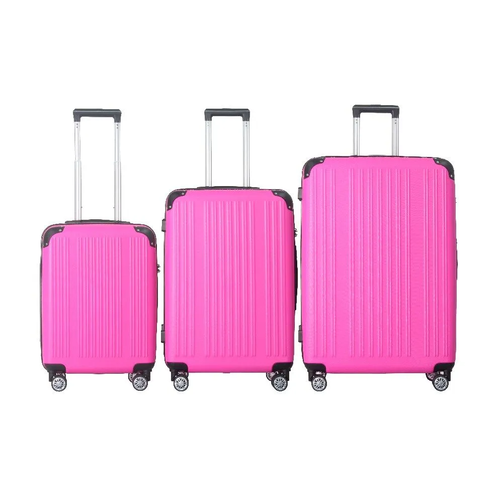4 Supply 3-Piece Lightweight Abs Hardshell Luggage Set (20", 24", 26") In Deep Blue With Spinner Wheels, Tsa Lock, And Adjustable Telescopic Handle - Durable Travel Suitcases sold by Zulily product image thumbnail 3