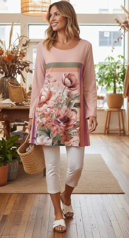 Lily by Firmiana Women’s Round Neck Tunic with Bracelet Length Sleeves Women’s Apparel sold by Zulily product image thumbnail 2