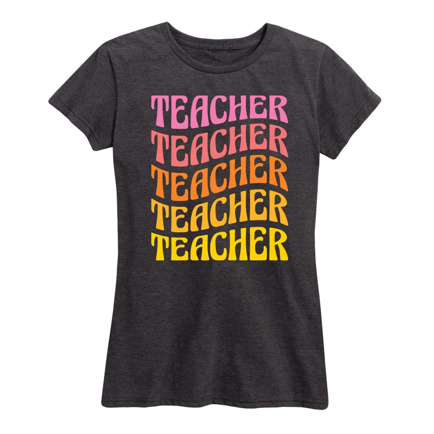 Instant Message - Teacher Colorful Stacked - Women's Short Sleeve Graphic T-Shirt sold by Zulily