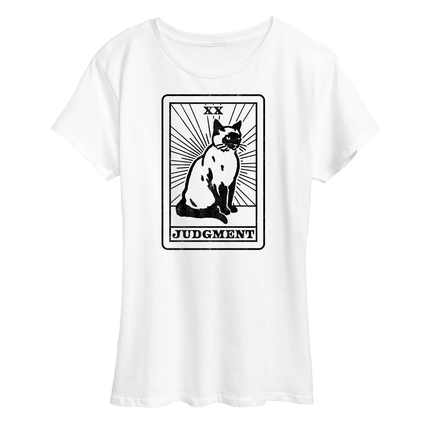 Instant Message - Judgement Cat Tarot Card - Women's Short Sleeve Graphic T-Shirt sold by Zulily