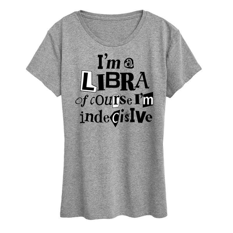 Instant Message - Libra Indecisive - Women's Short Sleeve Graphic T-Shirt made by Zulily