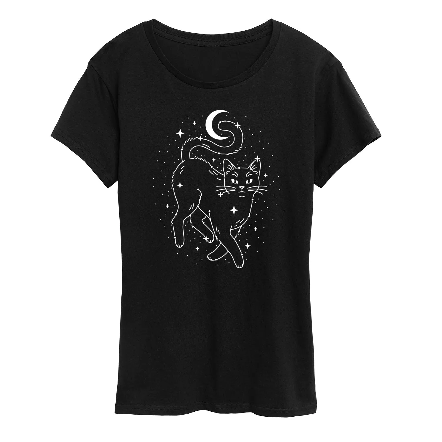 Intsant Message - Star Cat - Celestial - Witchy - Constellation - Womens Short Sleeve Classic Fit Tee sold by Zulily