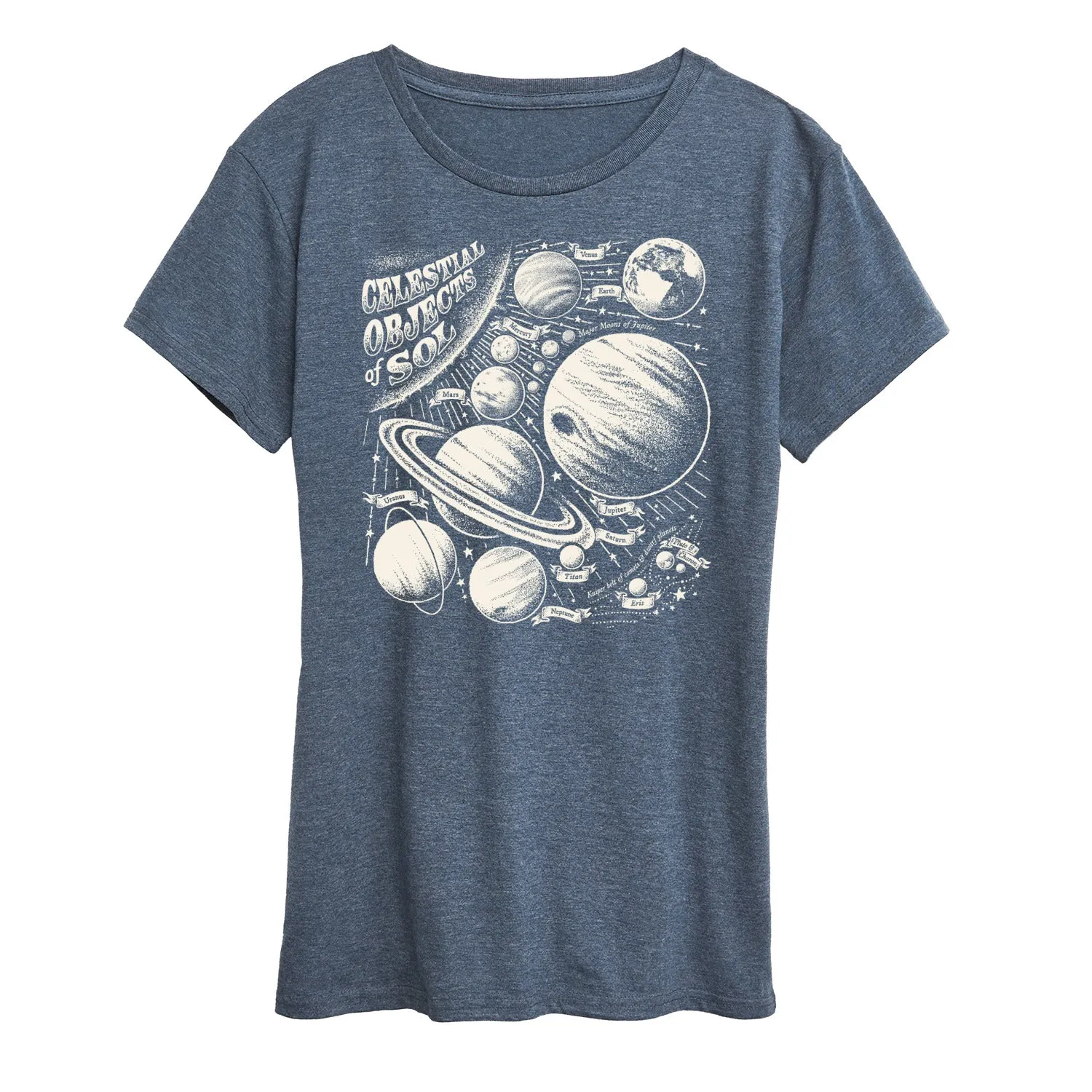 Instant Message - Celestial Objects - Outer Space - Planets - Astrology - Womens Short Sleeve Classic Fit Tee sold by Zulily product image thumbnail 2