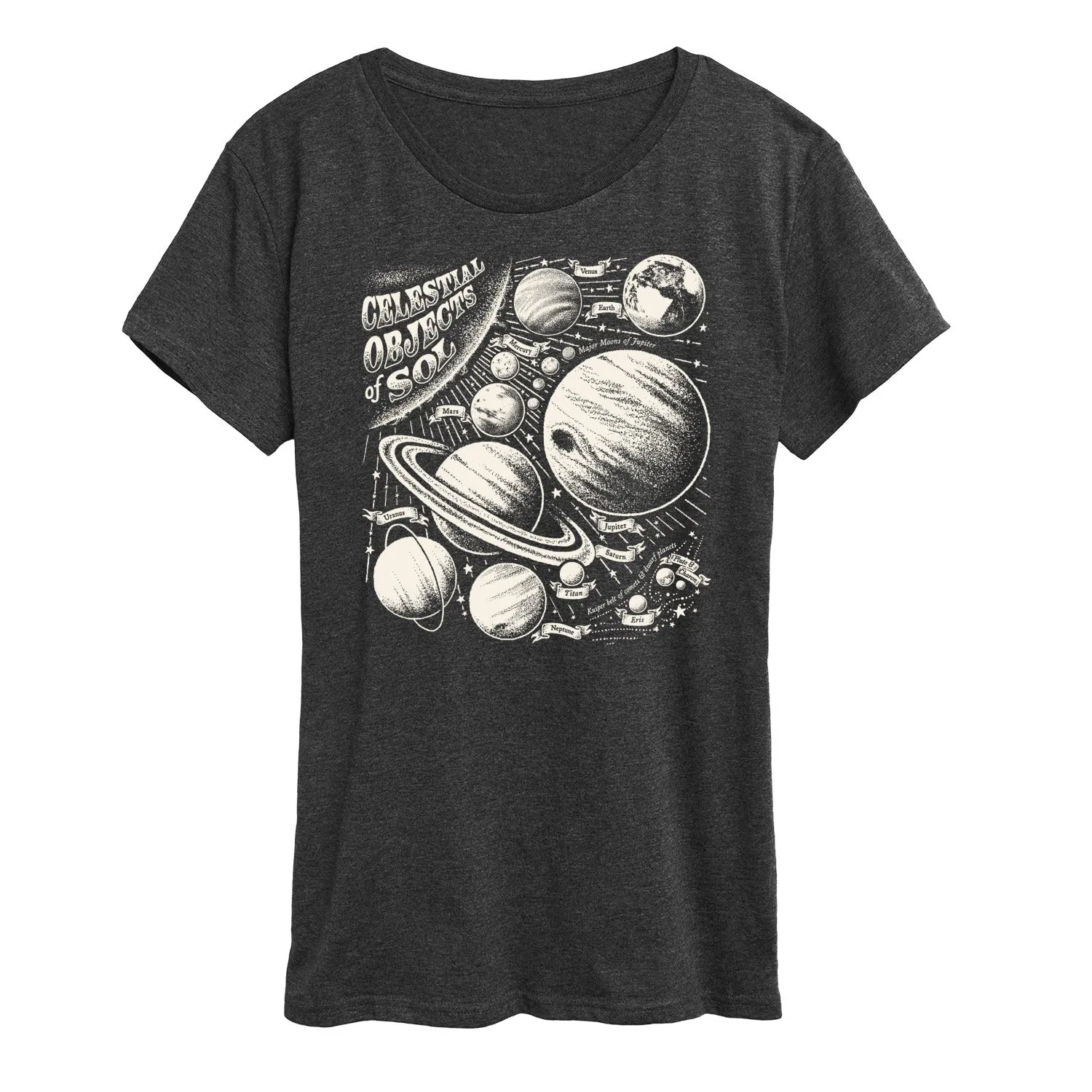 Instant Message - Celestial Objects - Outer Space - Planets - Astrology - Womens Short Sleeve Classic Fit Tee sold by Zulily product image thumbnail 3