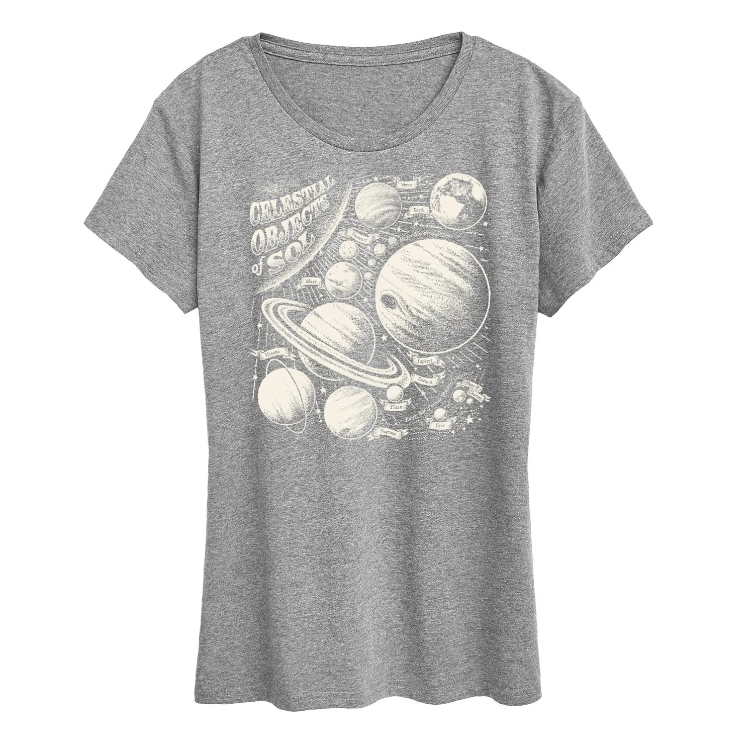 Instant Message - Celestial Objects - Outer Space - Planets - Astrology - Womens Short Sleeve Classic Fit Tee sold by Zulily product image thumbnail 4