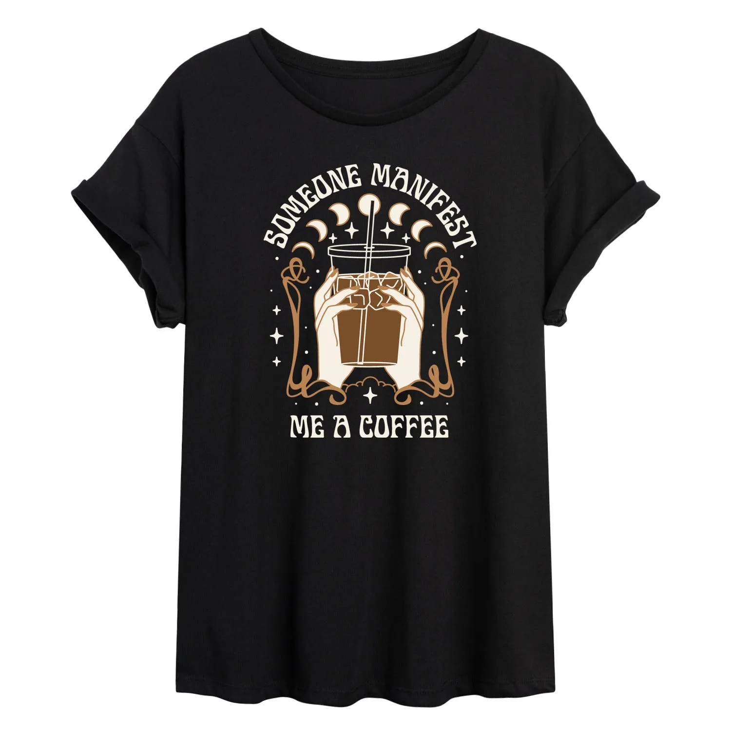 Instant Message - Manifest Me A Coffee - Women's Oversized Graphic T-Shirt sold by Zulily