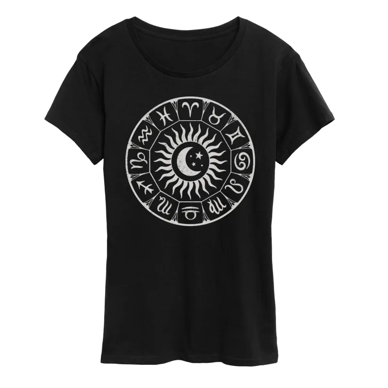 Instant Message - Zodiac Circle - Women's Short Sleeve Graphic T-Shirt made by Zulily