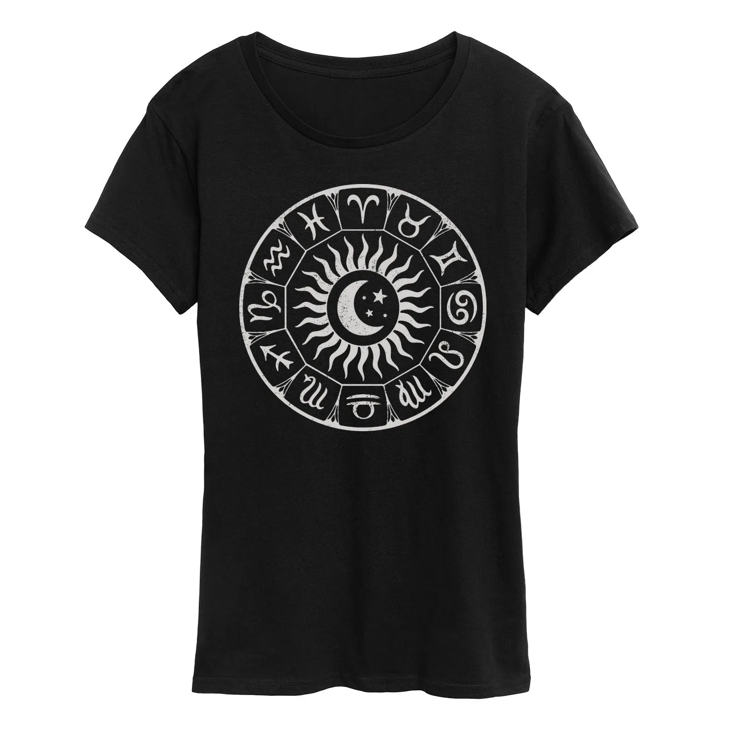 Instant Message - Zodiac Circle - Women's Short Sleeve Graphic T-Shirt sold by Zulily