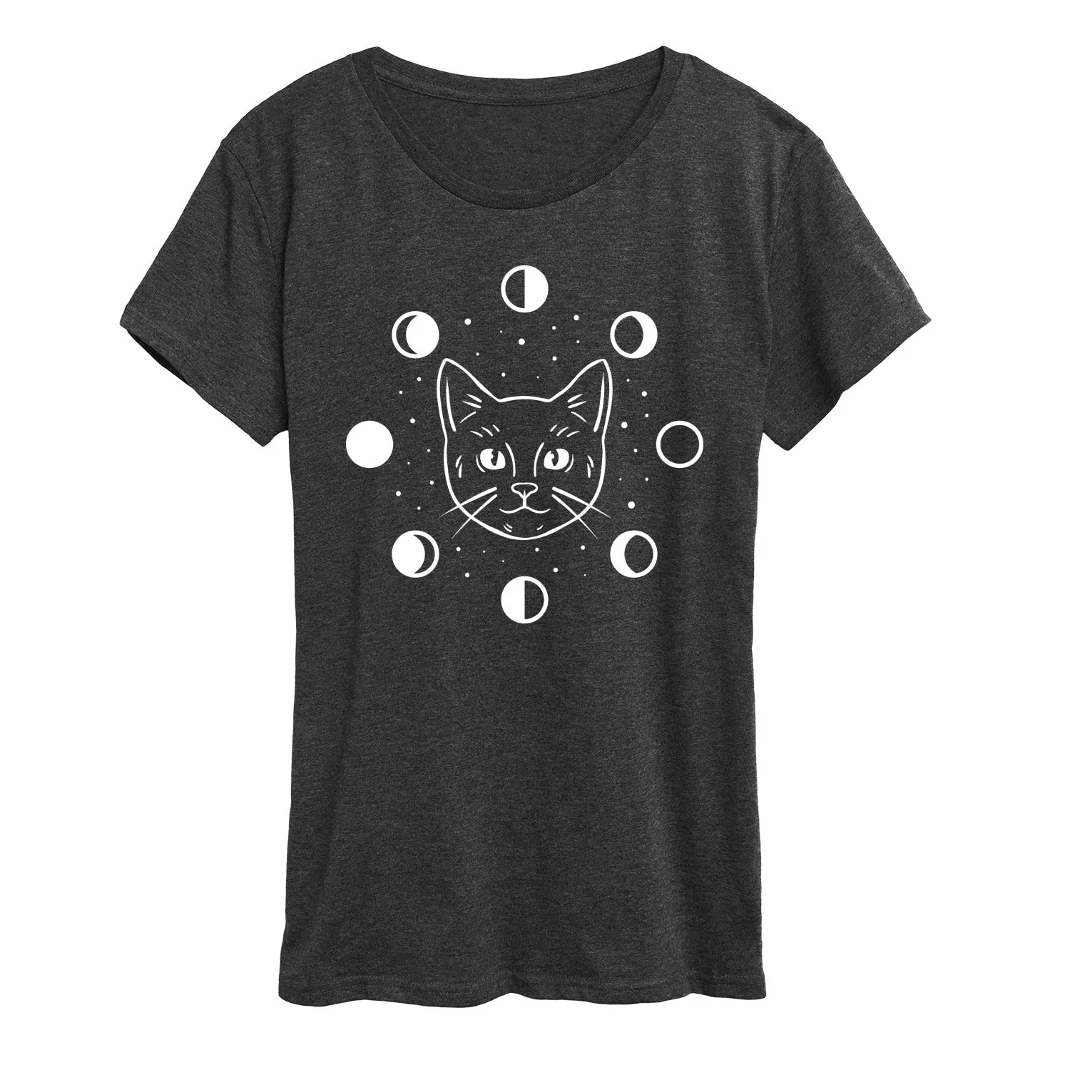 Instant Message - Cat Moon Phases - Women's Short Sleeve Graphic T-Shirt sold by Zulily product image thumbnail 2