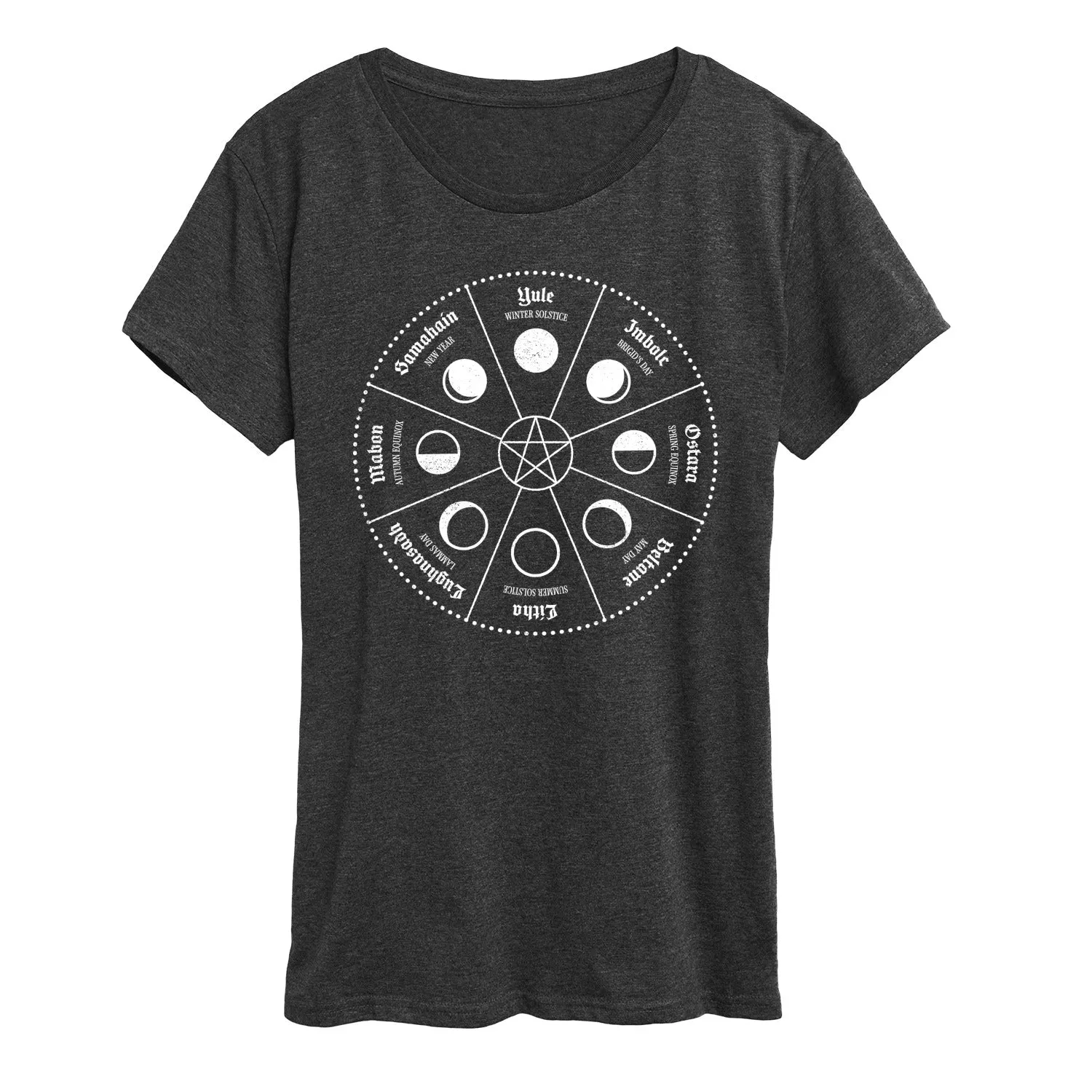 Instant Message - Wheel of the Year Moon Phases - Women's Short Sleeve Graphic T-Shirt sold by Zulily product image thumbnail 2