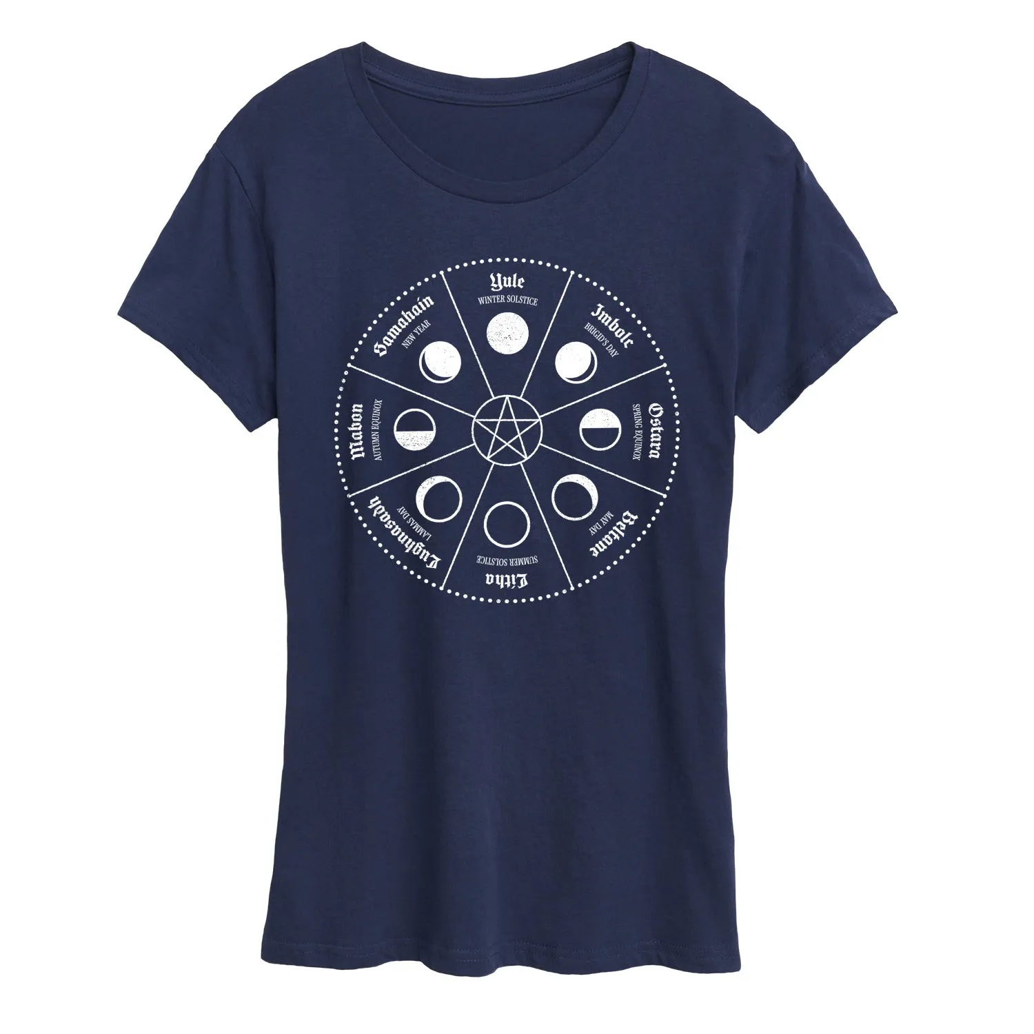 Instant Message - Wheel of the Year Moon Phases - Women's Short Sleeve Graphic T-Shirt sold by Zulily product image thumbnail 3