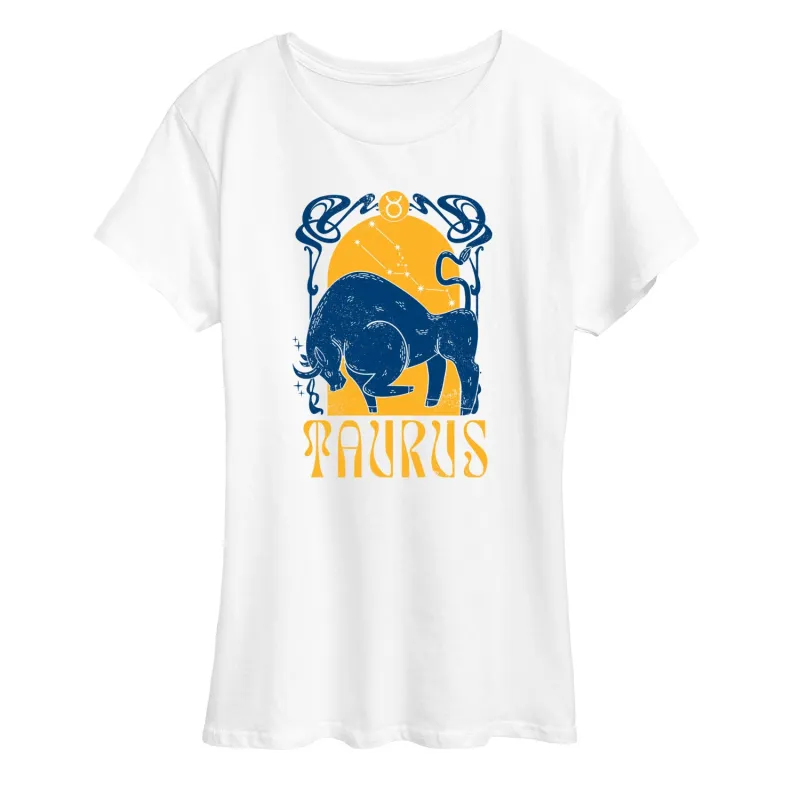 Instant Message - Taurus Zodiac - Women's Short Sleeve Graphic T-Shirt made by Zulily