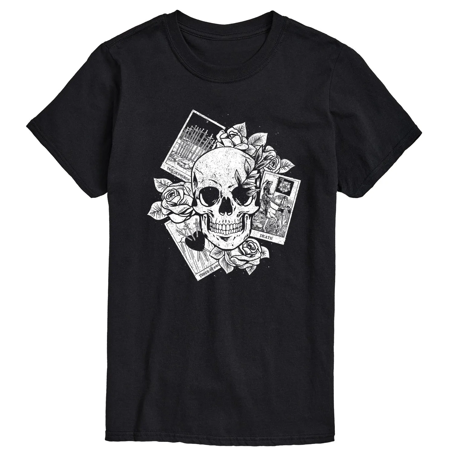 Instant Message - Skull and Tarot Cards - Men's Short Sleeve Graphic T-Shirt sold by Zulily
