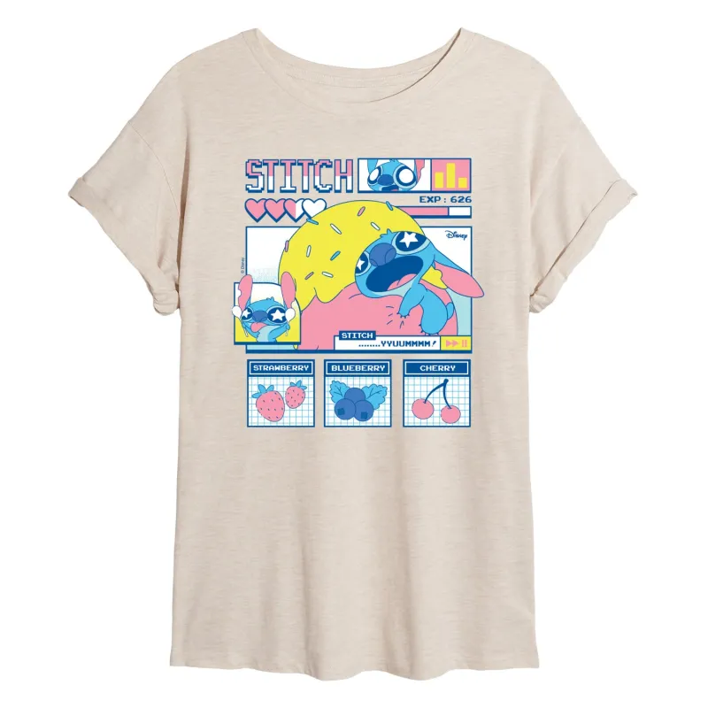 Lilo & Stitch - Stitch Food Kawaii - Women's Oversized Graphic T-Shirt made by Zulily