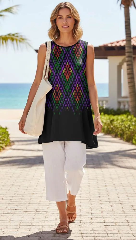 Lily by Firmiana Women’s Round Neck Sleeveless Swing Tunic Women’s Apparel sold by Zulily product image thumbnail 3