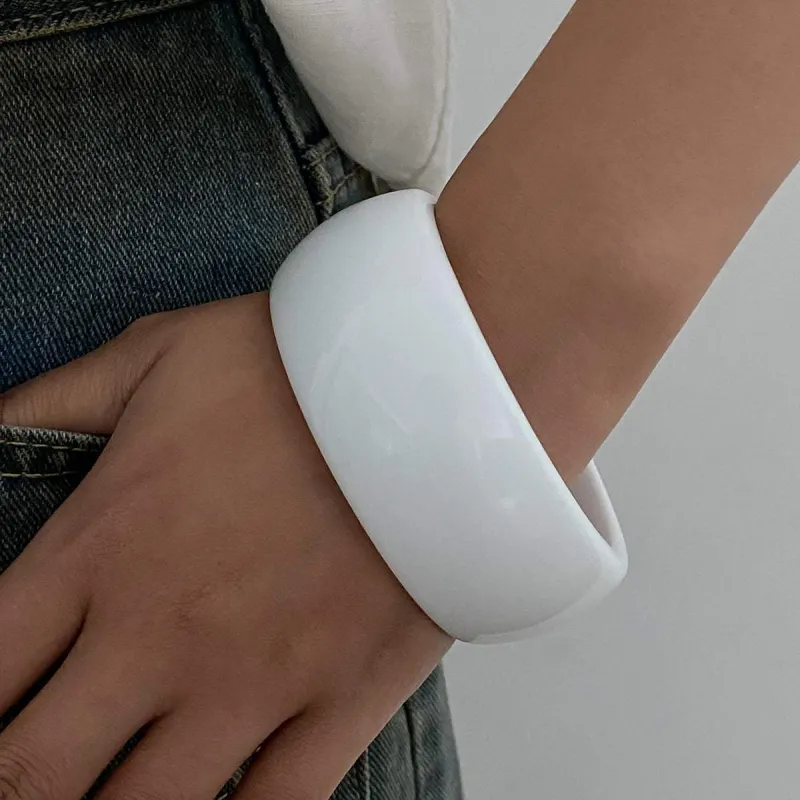 White Resin Bangle made by Zulily