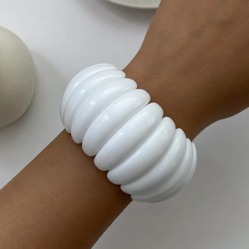 White Resin Tire Stretch Bracelet made by Zulily
