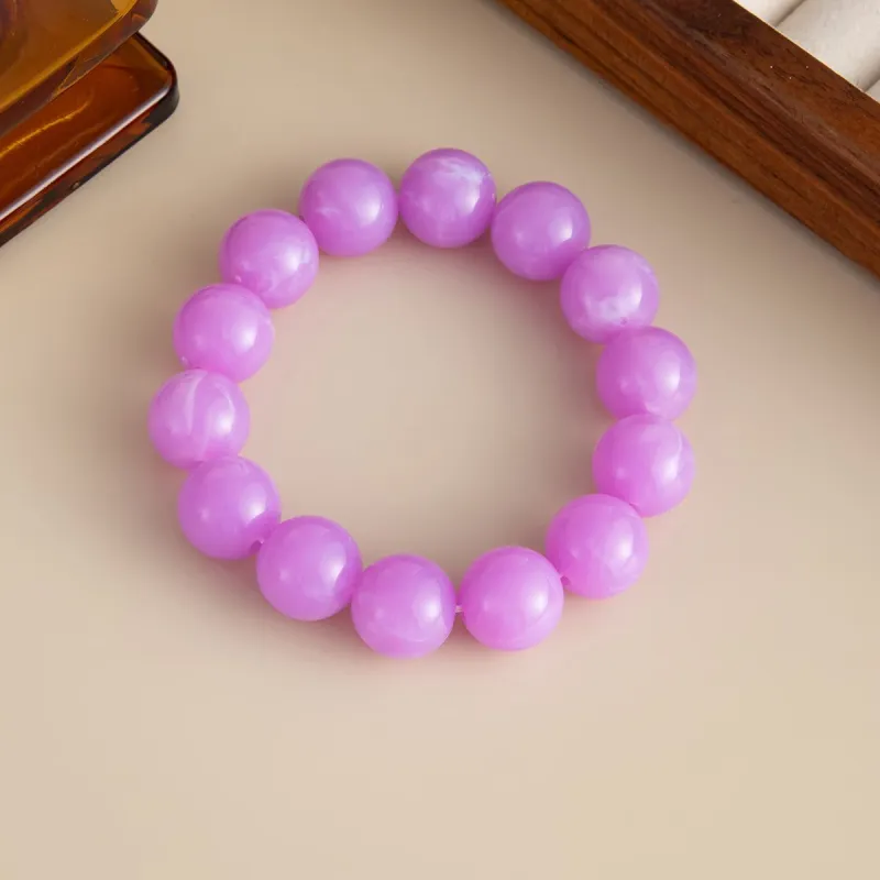 Purple Resin Beaded Stretch Bracelet made by Zulily